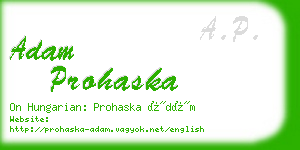 adam prohaska business card